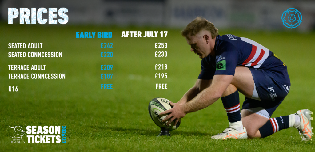 Doncaster Knights Season Ticket Prices 2026/27